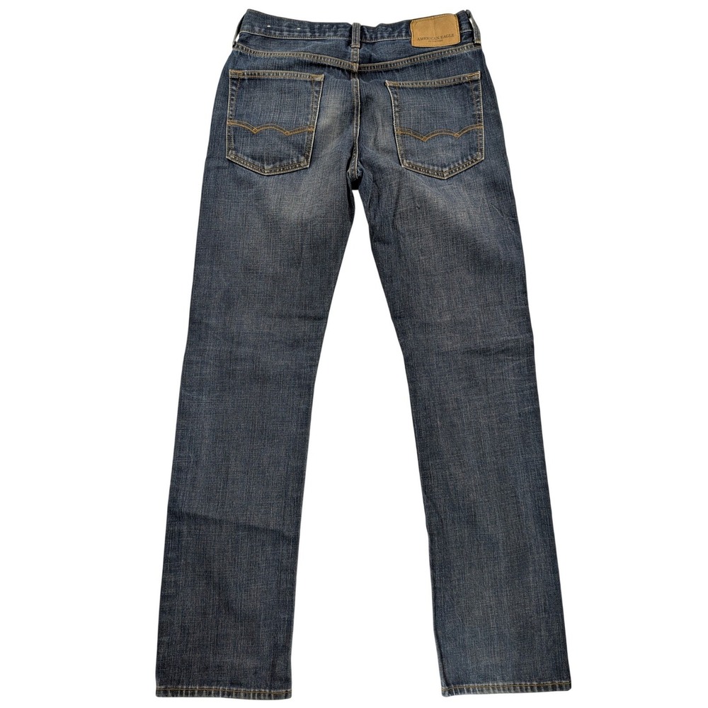 American Eagle Jeans Mens 30 x 34 Original Straight Medium Wash Blue 100% Cotton - Picture 3 of 12